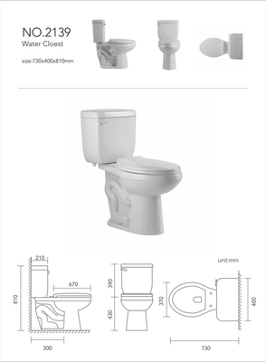 Шар места туалетов 730*410*810mm уборной керамический двухкусочный