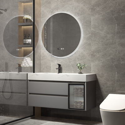 Тщета шкафов Bathroom прямоугольника 23in твердая деревянная прозрачная стеклянная