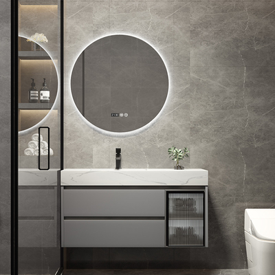 Тщета шкафов Bathroom прямоугольника 23in твердая деревянная прозрачная стеклянная