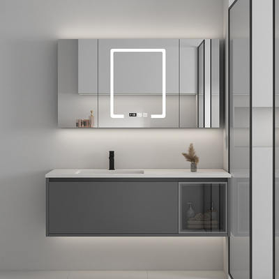 3 шкафа Bathroom дверей твердых деревянных с зеркалом СИД экрана касания