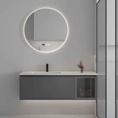 3 шкафа Bathroom дверей твердых деревянных с зеркалом СИД экрана касания