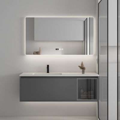 3 шкафа Bathroom дверей твердых деревянных с зеркалом СИД экрана касания