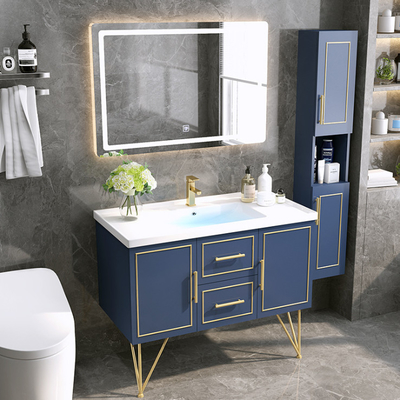 Отсутствие цвета Брауна шкафа тщеты Bathroom оксидации изготовленного на заказ темно-синего