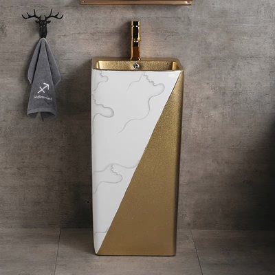 One piece золота раковин Bathroom положения пола постамента 9L роскошное
