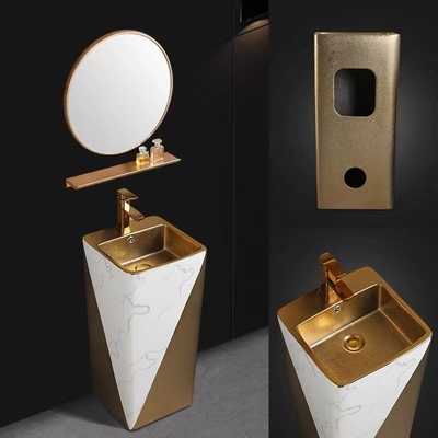 One piece золота раковин Bathroom положения пола постамента 9L роскошное