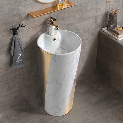 One piece золота раковин Bathroom положения пола постамента 9L роскошное